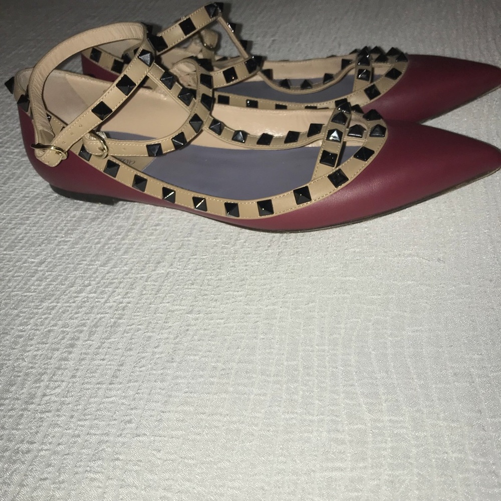 Valentino rockstud leather ballerina flat shoes - Picture 3 of 8